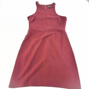 J. Crew Burgundy Sleeveless Shift Straight Dress Size 10
